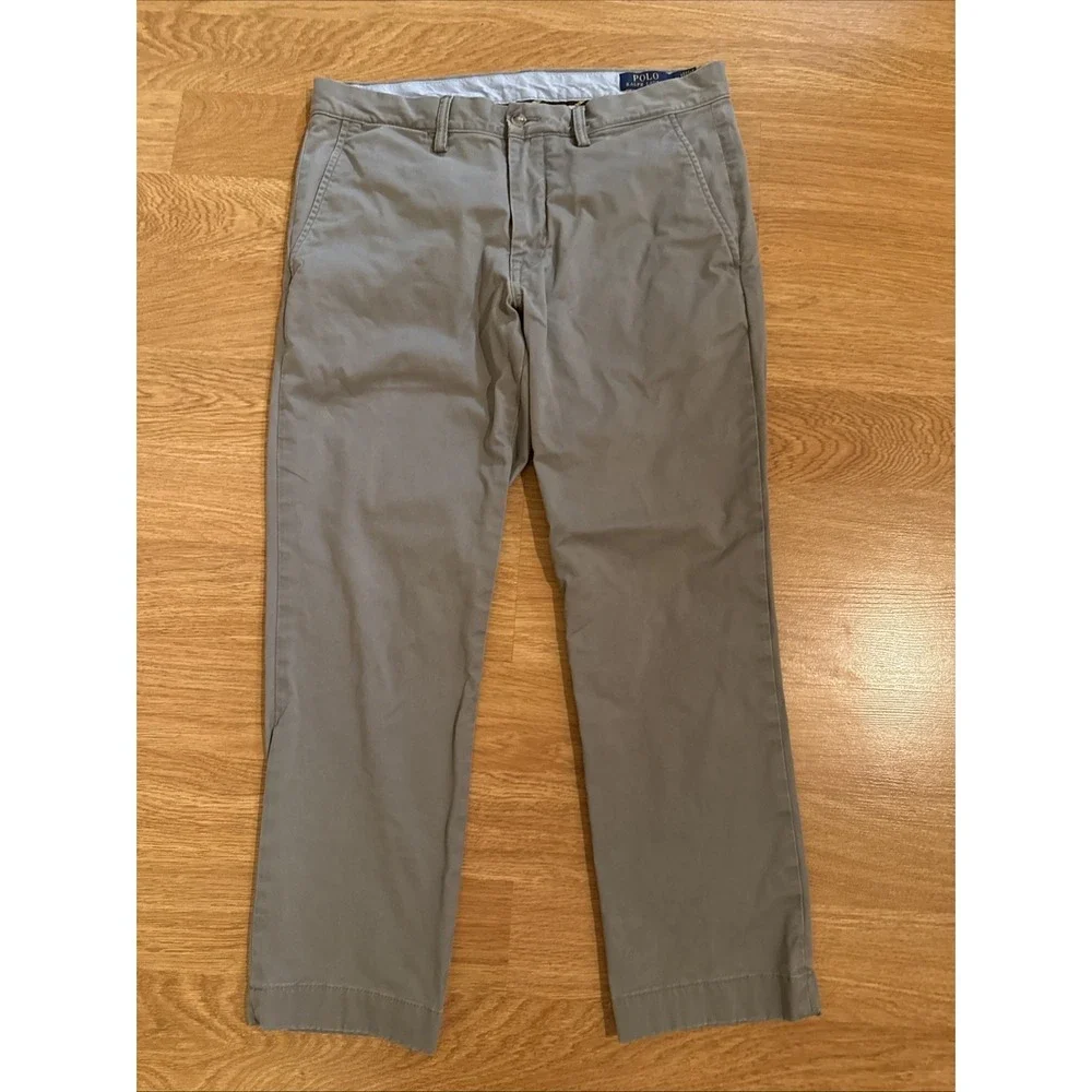 Polo Ralph Lauren Pants Men's Gray 33x30 (Act 33x26) Slim Stretch Twill Preppy